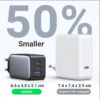 UGREEN GaN II Tech zidni punjač 65W, 1×USB-A/2×USB-C, PD3.0/QC4.0+, crni