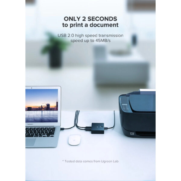 UGREEN Data Switch USB 2.0, 4 ulaza/1 izlaz, crni