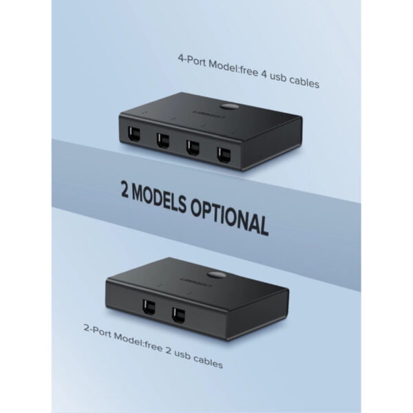 UGREEN Data Switch USB 2.0, 4 ulaza/1 izlaz, crni