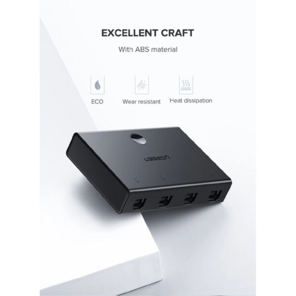 UGREEN Data Switch USB 2.0, 4 ulaza/1 izlaz, crni