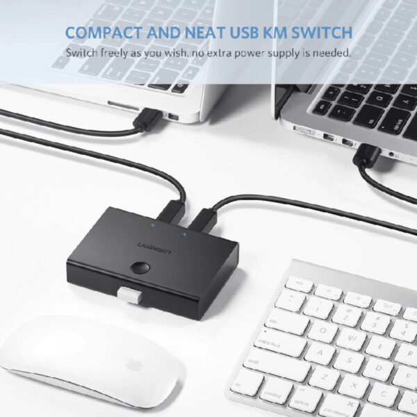 UGREEN Data Switch USB 2.0, 2 ulaza/1 izlaz, crni