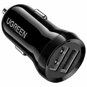 UGREEN auto punjač 24W, 2×USB-A, crni