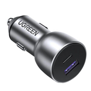 UGREEN auto punjač 52.5W, USB-C+USB-A, PD3.0/QC3.0, sivi