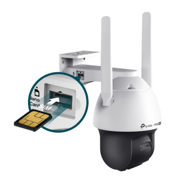 TP-Link VIGI VIGI C540-4G 4MP Outdoor Full-Color 4G Pan/Tilt kamera, Max res. 2560x1440, 4MP, H.265+, 24h Full-Color, 2-way audio, IP66