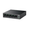 TP-Link 5-Port 10/100Mbps Desktop preklopnik (Switch), 5×10/100 Mbps RJ45 Ports (4×10/100 Mbps 802.3af PoE Ports) 802.3af, 41W PoE Power, metalno kučište