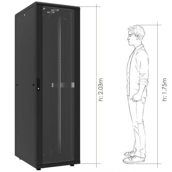Canovate 19" 42U 600x600x2033 INORAX-ECO podni ormar, crni (CSN-U-9-4266F)