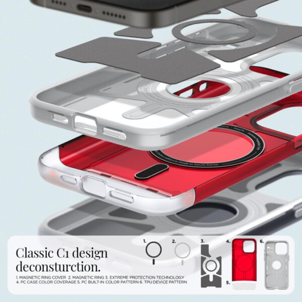 Spigen Classic C1 MagSafe, ruby - iPhone 15 Pro Max (ACS06609)