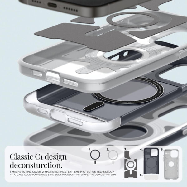 Spigen Classic C1 MagSafe, graphite - iPhone 15 Pro (ACS06742)