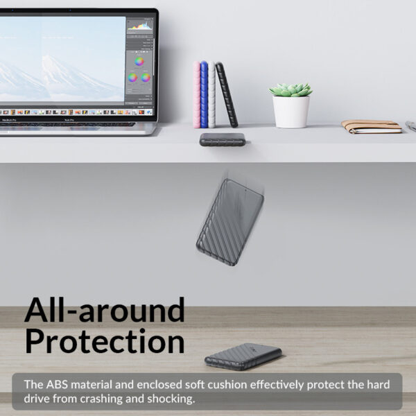 Orico vanjsko kućište 2.5" SATA HDD/SSD, 7 do 9.5mm, tool free, USB3.0 Micro-B, crni (ORICO-25PW1-U3-BK-BP-HW)