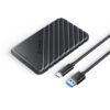 Orico vanjsko kućište 2.5" SATA HDD/SSD, 7 do 9.5mm, tool free, USB3.1 Gen1 Type-C, crni (ORICO-25PW1-C3-BK-BP)
