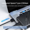 Orico vanjsko kućište 2.5" SATA HDD/SSD, 7 do 9.5mm, tool free, USB3.1 Gen1 Type-C, crni (ORICO-25PW1-C3-BK-BP)