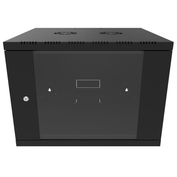 Canovate 6U 600x600x376 SINGLE zidni ormar s bočnim stranama koje se mogu otvoriti izvana, crni (WS3O-9-0666F)