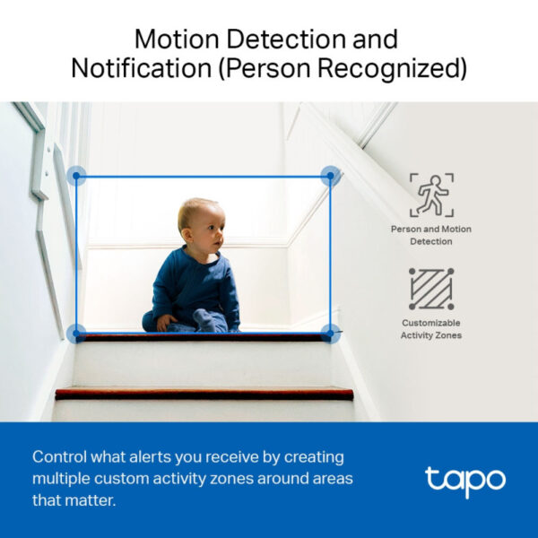 TP-Link Tapo C110 Home Security Wi-Fi Camera, 3MP, H.264, Two-Way Audio, 2.4 GHz