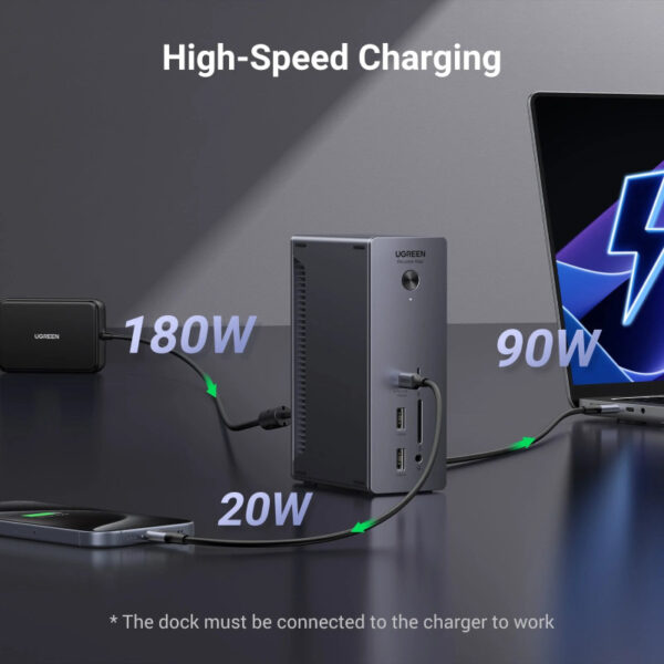 UGREEN Revodok Max 13u1, DisplayPort, Thunderbolt 4, USB-C, RJ45, čitač kartica TF/SD, 3.5mm