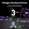 67349_03 UGREEN Nexode Pro Mini FC zidni punjač 100W, 2x USB-C, USB-A, USB-C kabel, GaN, sivi