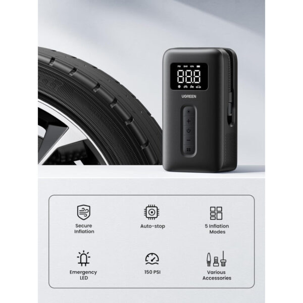 UGREEN CD259, 2x 2500mAh, električna zračna pumpa