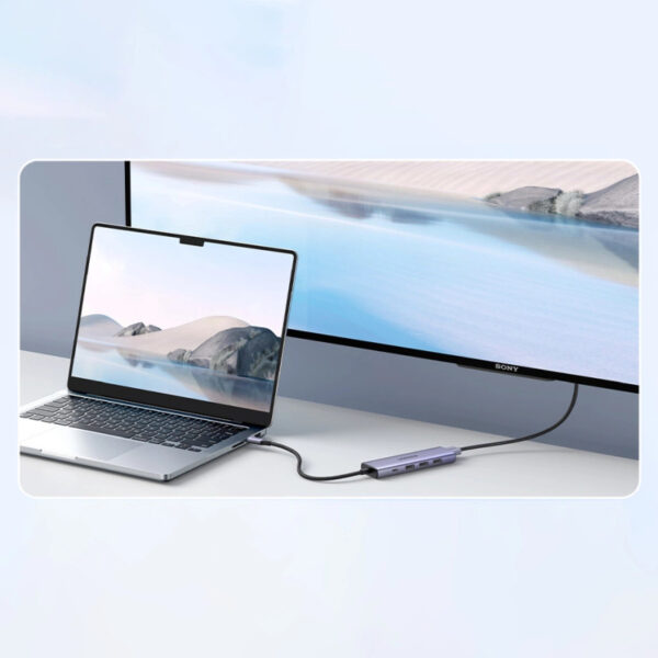 UGREEN USB Hub 5u1, USB-C, 3x USB-A, USB-C Power Delivery, HDMI 4K 30 fps, sivi
