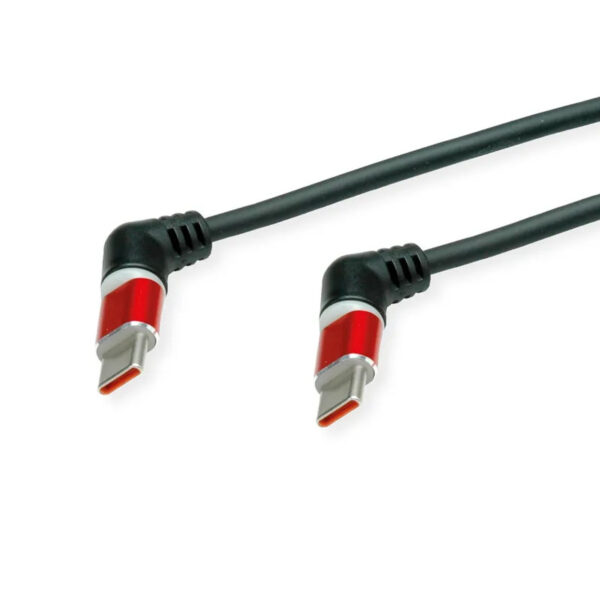 67430_01 ROLINE 360° USB 2.0 kabel, C-C, M/M, 60W, crveno/crni, 2.0m