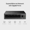 Mercusys MS105GS 5-Port Gigabit Desktop preklopnik (Switch) 5×10/100/1000Mbps, Plug & Play, Auto-Negotiation, Auto-MDI/MDIX, metalno kučište