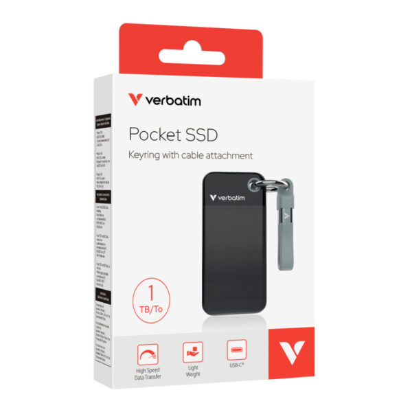 Verbatim Pocket 1TB SSD vanjski disk, USB 3.2 Gen2, Black/Grey