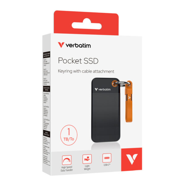 Verbatim Pocket 1TB SSD vanjski disk, USB 3.2 Gen2, Black/Orange