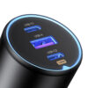 UGREEN auto punjač, 130W, 2x USB-C, USB-A, PD, QC 4.0, sivi