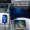 UGREEN auto punjač, 130W, 2x USB-C, USB-A, PD, QC 4.0, sivi