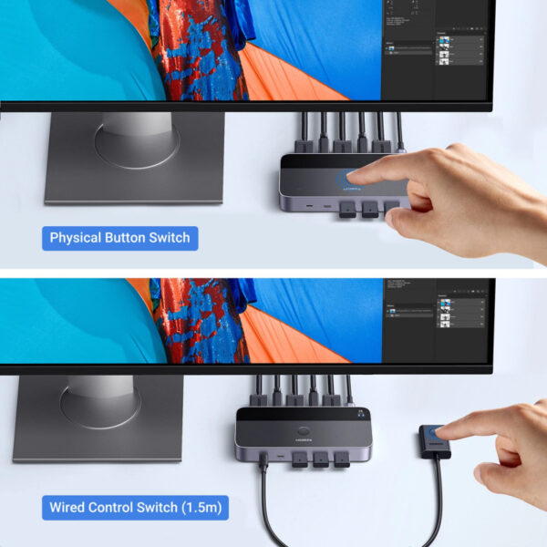 UGREEN KWM switch 3x HDMI, 2x USB-C, 3x USB-A,2x USB-B