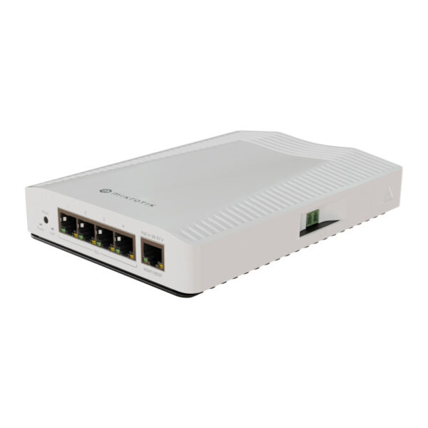 MikroTik 10 Gigabit Ethernet preklopnik (Switch) CRS304-4XG-IN, 98DX2528 2-core 1200 MHz CPU, ARM 64bit, 512 MB RAM, 32 MB FLASH,  4x10G-LAN ports POE-IN, DIN rail mount