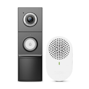 TP-Link Tapo Smart bežično zvono za vrata s video kamerom 2K 5MP 2560×1920px, 180° dijagonalno, 3DNR, WDR, dvosmjerni audio, 16x zoom, detekcija pokreta, FC night vision, glasovna kontrola, IP66