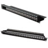 7584_01 Roline 24-portni Patch Panel (prazni) 19" Keystone UTP Cat.5e/6/Class E, crni