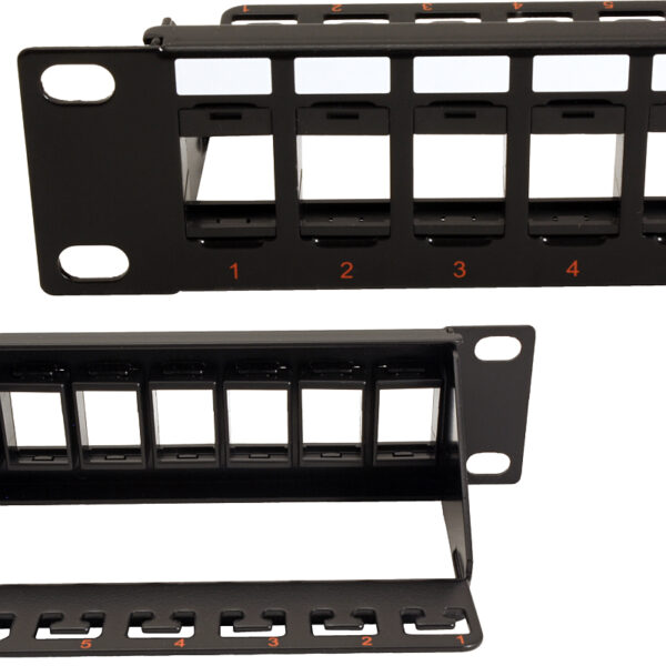 7584_02 Roline 24-portni Patch Panel (prazni) 19" Keystone UTP Cat.5e/6/Class E, crni