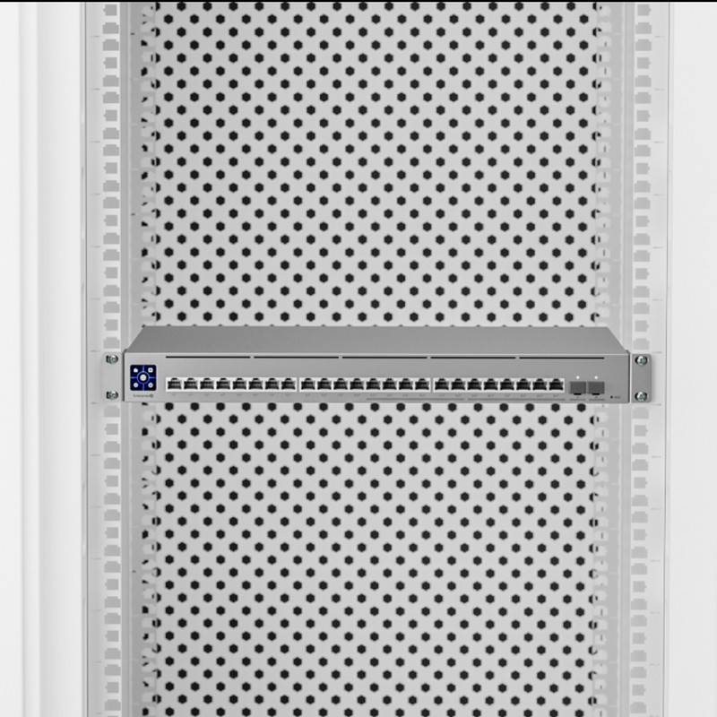 Ubiquiti UniFi Enterprise 24-port Gigabit PoE L3 Switch, 12×100/1000/2500Mbps, 12×10/100/1000Mbps, 1G/10Gbps SFP, Touchscreen LCD, Rackmoun, 400W (USW-Enterprise-24-PoE)