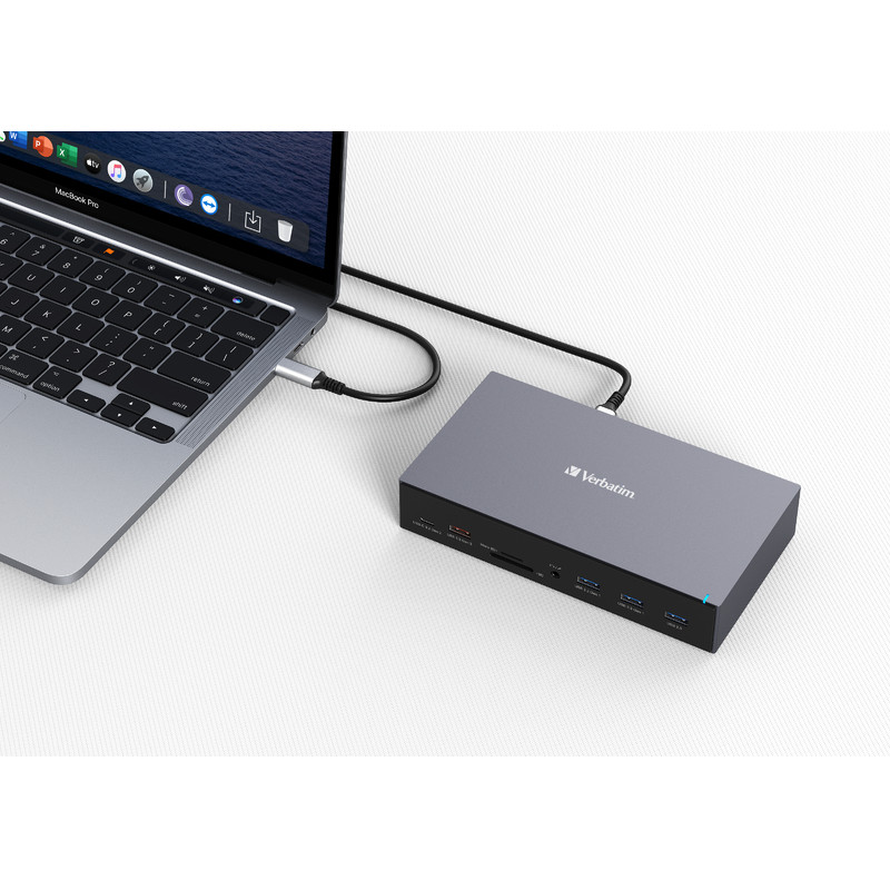 172660-57_V032172_03.jpg Verbatim CDS-17 portni USB-C Pro Docking Station HDMI do 8K | 2 x HDMI do 4K | 2 x DP | RJ45 | USB-A 3.2 | 2 x USB-A 3.0 | 2 x USB-A 2.0 | USB-C® 3.2 | SD | microSD | Audio | DC napajanje | USB-C Host