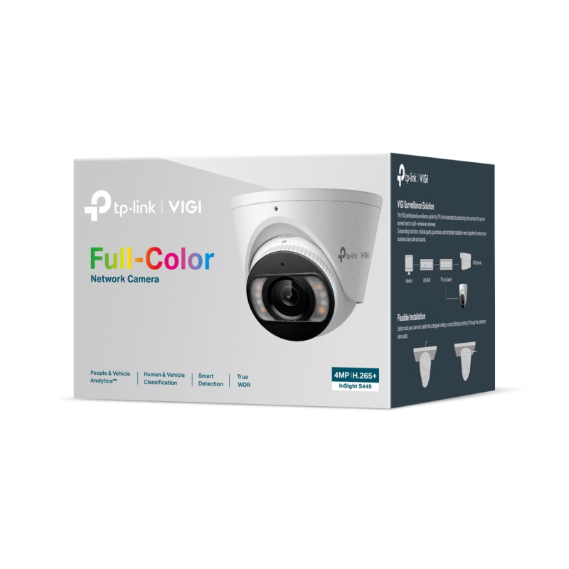 TP-Link VIGI InSight S445 Full color kamera 2K 4MP, Pan/Tilt/Rotation, H.265+, 2.8mm leća, RJ45, Night Vision, microSD, dvosmjerni audio, detekcija pokreta, vodootporna IP67, VIGI app