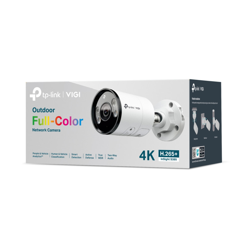 TP-Link VIGI InSight S385 Full color kamera 4K 8MP, Pan/Tilt/Rotation, H.265+, 4mm leća, RJ45, Night Vision, microSD, dvosmjerni audio, detekcija pokreta, vodootporna IP67, VIGI app