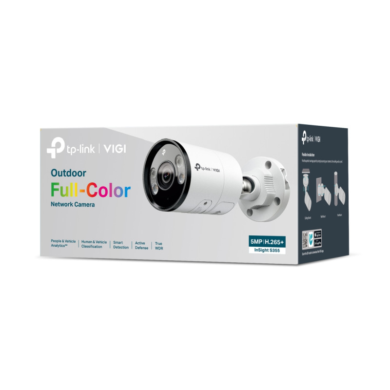 TP-Link VIGI InSight S355 Full color kamera 2K 5MP, Pan/Tilt/Rotation, H.265+, 6mm leća, RJ45, Night Vision, microSD, dvosmjerni audio, detekcija pokreta, vodootporna IP67, VIGI app