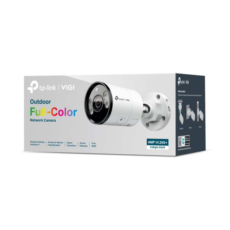 TP-Link VIGI InSight S345 Full color kamera 2K 4MP, Pan/Tilt/Rotation, H.265+,4mm leća, RJ45, Night Vision, microSD, dvosmjerni audio, detekcija pokreta, vodootporna IP67, VIGI app