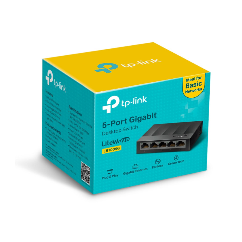 TP Link 5-port Gigabit Desktop preklopnik (Switch), 802.3X Flow Control, vanjsko napajanje