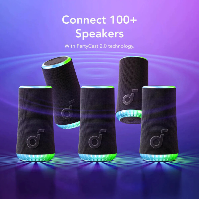 Anker Soundcore GLOW prijenosni BT5.3 zvučnik, 30W, IPX7, 18h reprodukcije, crni (A3166G11)