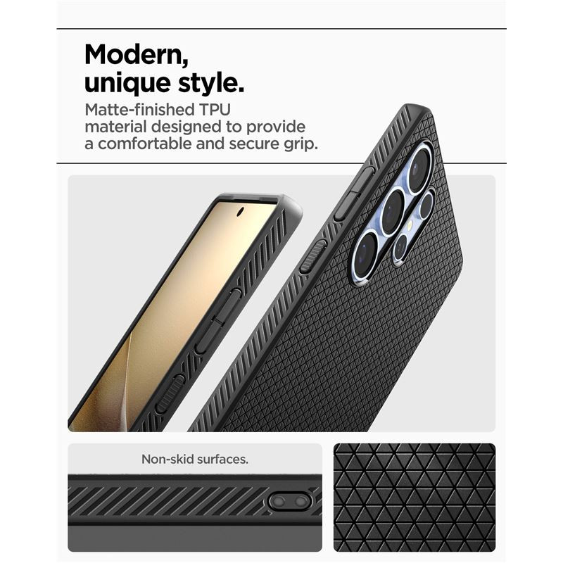 Spigen Liquid Air, matte black - Samsung Galaxy S25 Ultra (ACS08953)