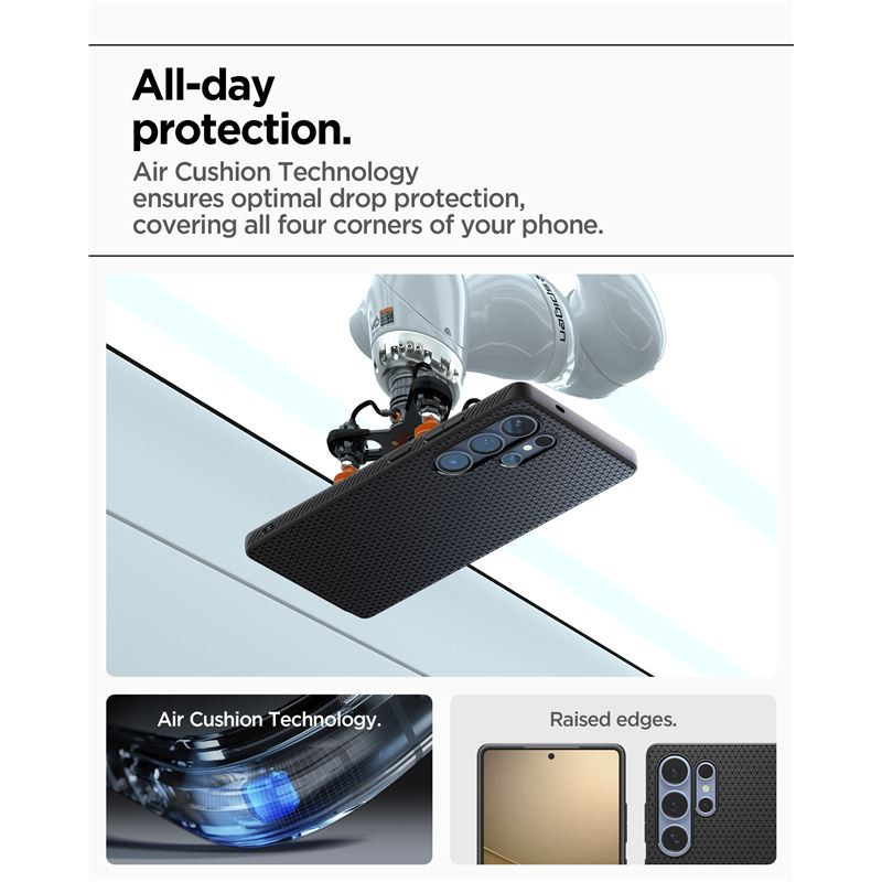 Spigen Liquid Air, matte black - Samsung Galaxy S25 Ultra (ACS08953)