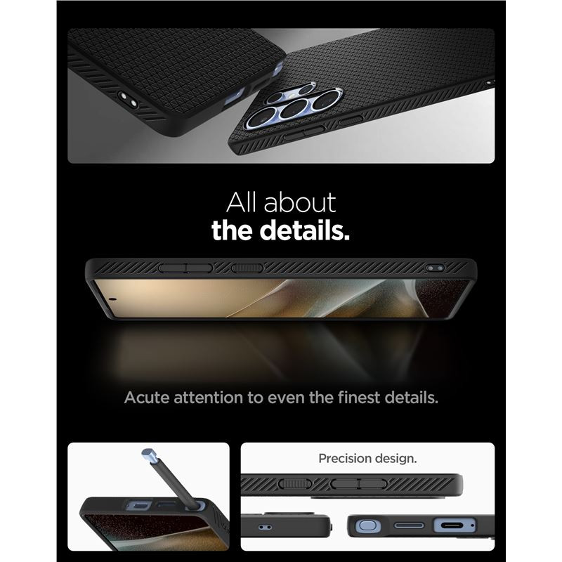 Spigen Liquid Air, matte black - Samsung Galaxy S25 Ultra (ACS08953)