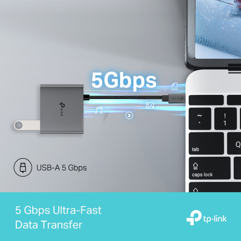 TP-Link 3-portni USB-C HUB 1xUSB-A, 1xUSB-C PD, 1x HDMI 4K 60Hz, crni