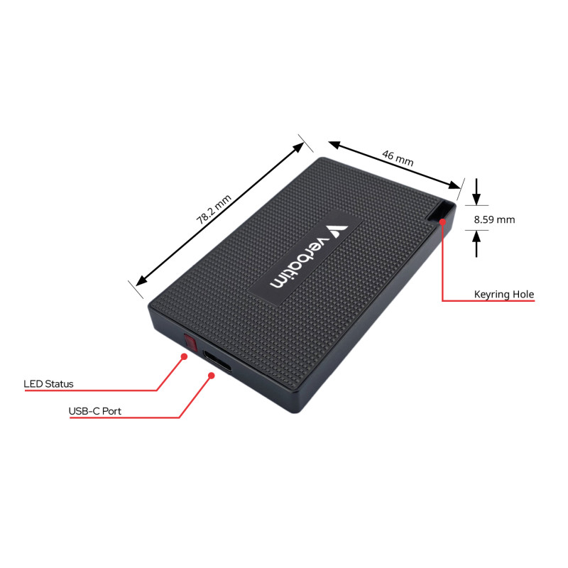 Verbatim Metal Mini 1TB SSD vanjski disk USB-C 3.2 Gen2, 2000/1750 MB/s