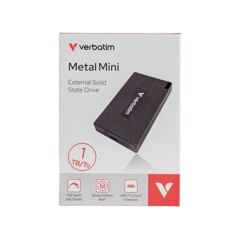 Verbatim Metal Mini 1TB SSD vanjski disk USB-C 3.2 Gen2, 2000/1750 MB/s