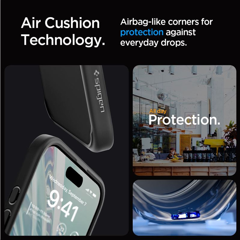 Spigen Crystal Hybrid, matte black - iPhone 15 Pro Max (ACS06449)